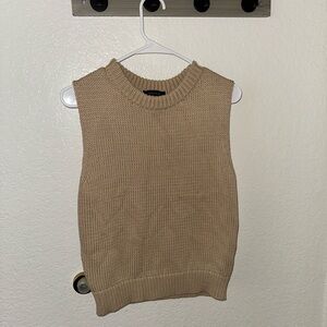 Ann Taylor Beige Knit Sweater Vest